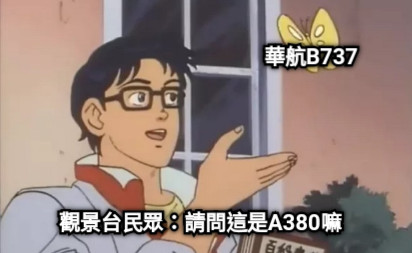 觀景台民眾：請問這是A380嘛 華航B737