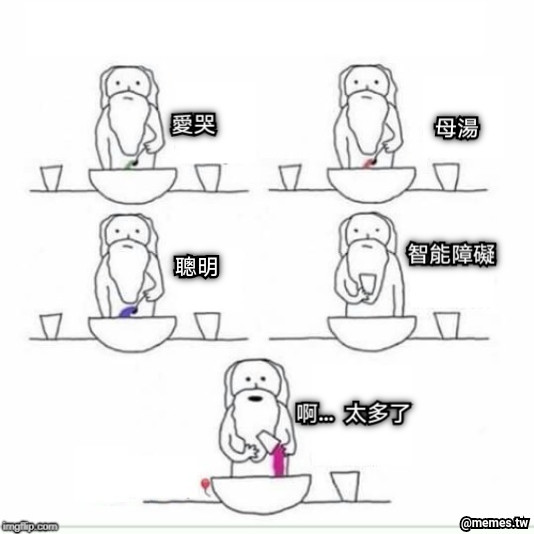 愛哭 母湯 聰明 智能障礙 啊…  太多了