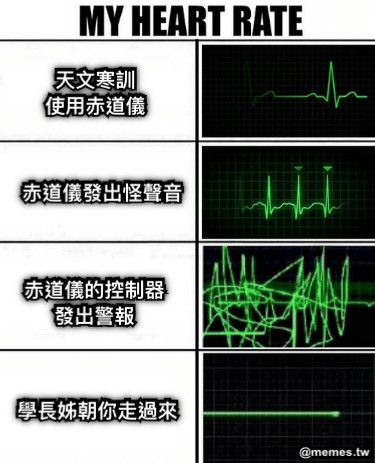 赤道儀發出怪聲音 赤道儀的控制器 發出警報 天文寒訓 使用赤道儀 學長姊朝你走過來