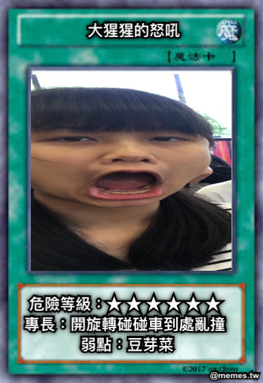 大猩猩的怒吼 危險等級：★ ★ ★ ★ ★ ★  專長：開旋轉碰碰車到處亂撞 弱點：豆芽菜