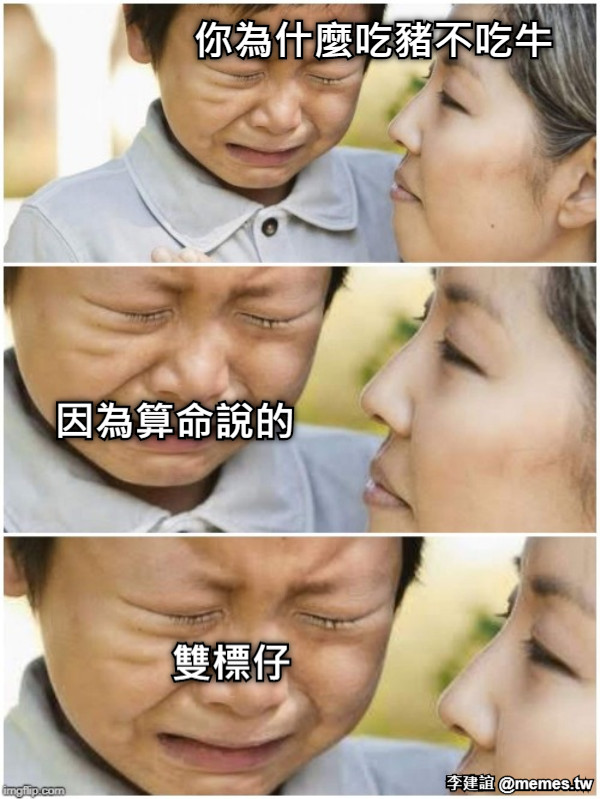 你為什麼吃豬不吃牛 因為算命說的 雙標仔