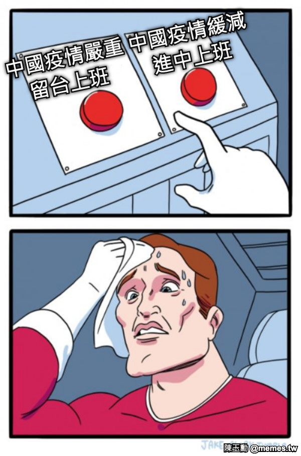 中國疫情嚴重 留台上班 中國疫情緩減 進中上班