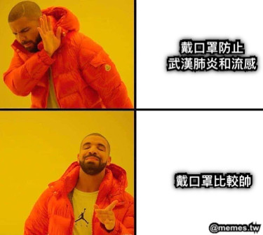 戴口罩防止 武漢肺炎和流感 戴口罩比較帥