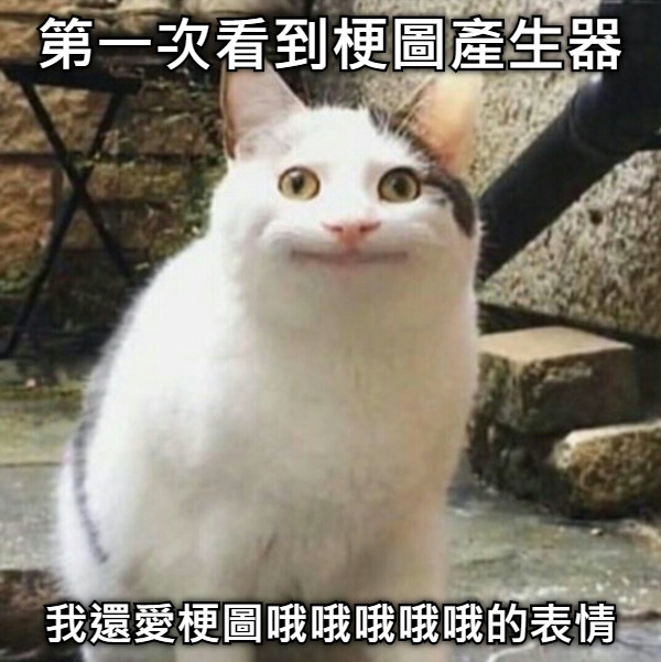 第一次看到梗圖產生器 我還愛梗圖哦哦哦哦哦的表情