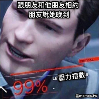 壓力指數 跟朋友和他朋友相約 朋友說她晚到
