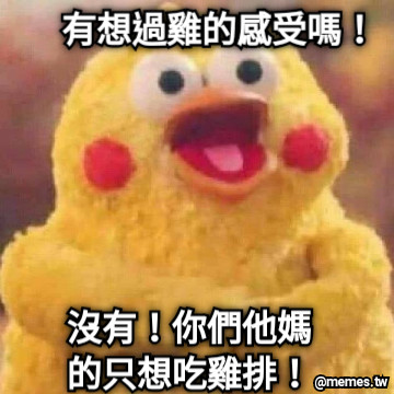 沒有！你們他媽的只想吃雞排！！ 有想過雞的感受嗎！