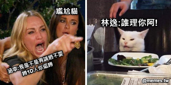 涵寧:我是不是有講過不要蹲1D人你還蹲 尷尬貓 林逸:誰理你阿!
