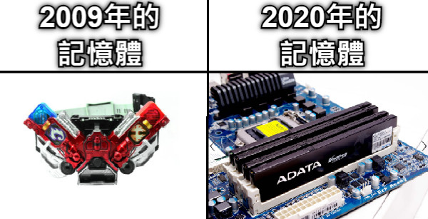 2009年的記憶體 2020年的記憶體