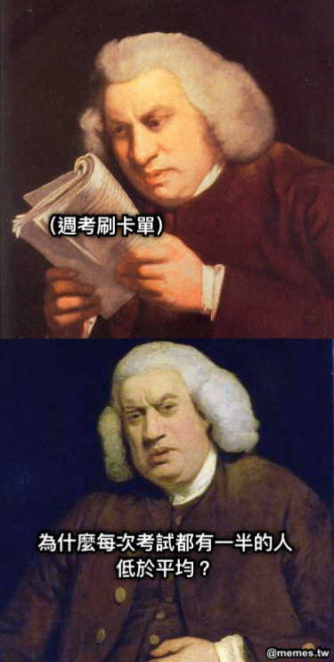 （週考刷卡單） 為什麼每次考試都有一半的人低於平均？