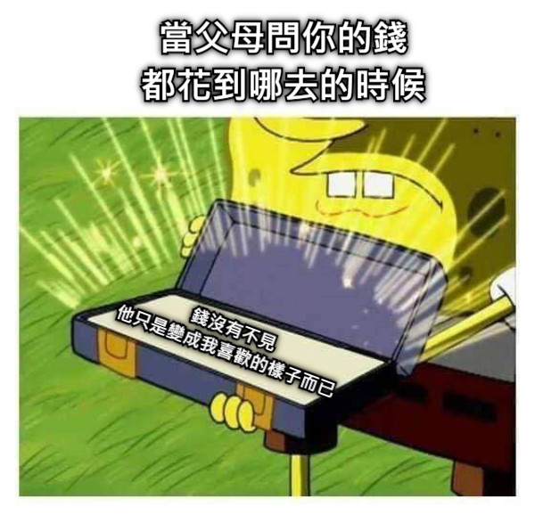 當父母問你的錢 都花到哪去的時候 錢沒有不見 他只是變成我喜歡的樣子而已