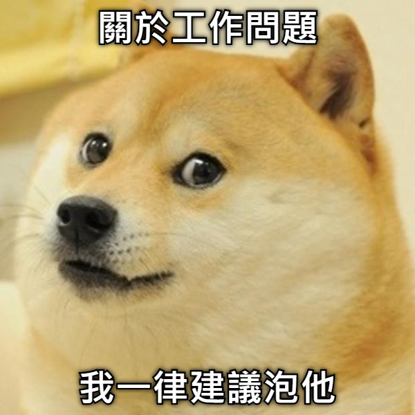 關於工作問題 我一律建議泡他