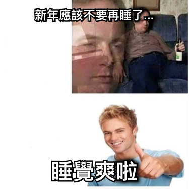 新年應該不要再睡了... 睡覺爽啦