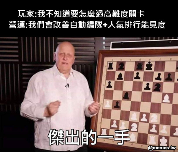 玩家:我不知道要怎麼過高難度關卡      營運:我們會改善自動編隊+人氣排行能見度