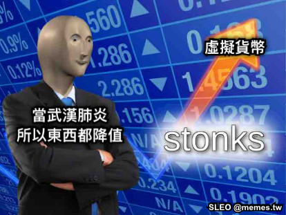 當武漢肺炎 所以東西都降值 虛擬貨幣