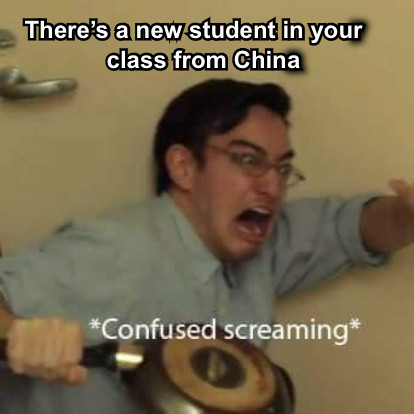 There’s a new student in your    class from China