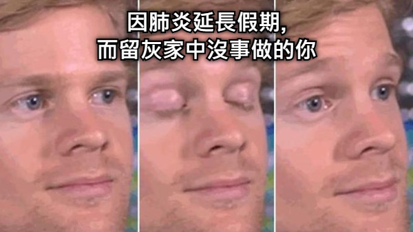 因肺炎延長假期, 而留灰家中沒事做的你