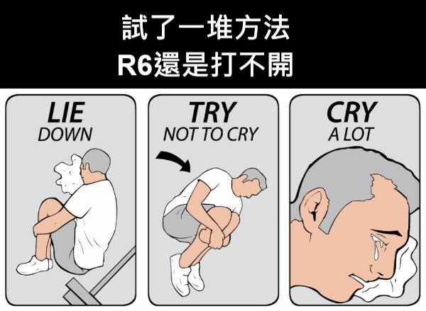 試了一堆方法 R6還是打不開