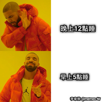 晚上12點睡 早上5點睡