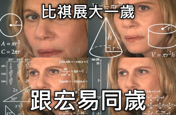 比祺展大一歲 跟宏易同歲
