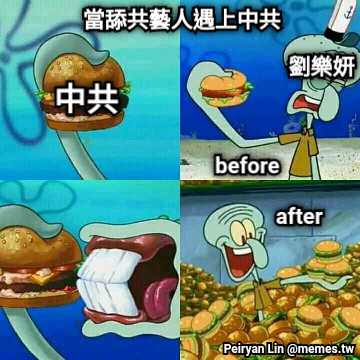 當舔共藝人遇上中共 中共 before  after  劉樂妍