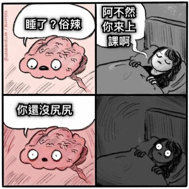 睡了？俗辣 阿不然你來上課啊 你還沒尻尻