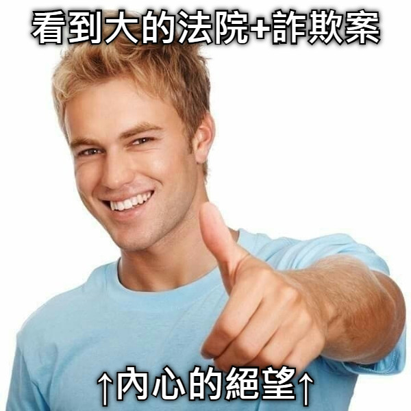 看到大的法院+詐欺案 ↑內心的絕望↑