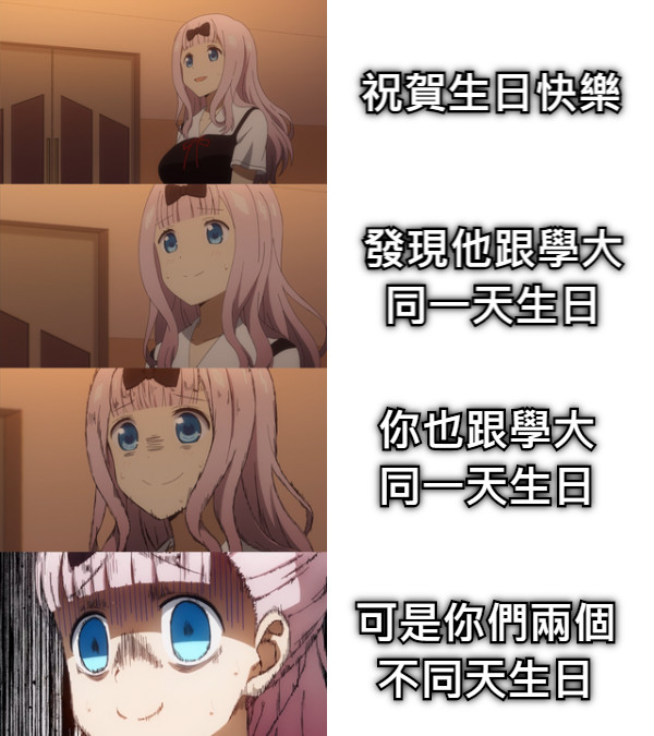 祝賀生日快樂 發現他跟學大 同一天生日 你也跟學大 同一天生日 可是你們兩個 不同天生日