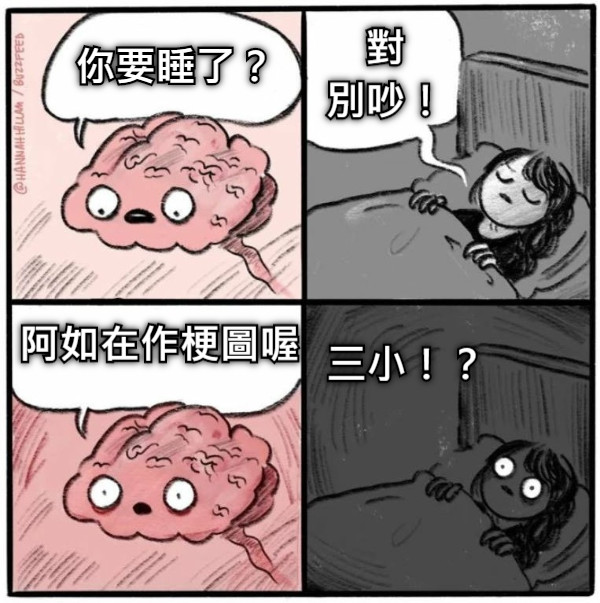 你要睡了？ 對 別吵！ 阿如在作梗圖喔 三小！？
