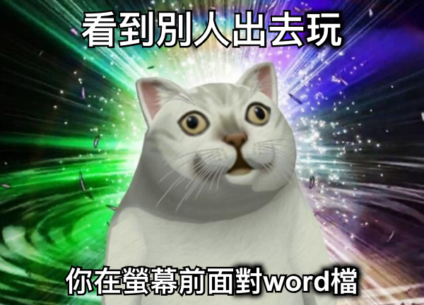 看到別人出去玩 你在螢幕前面對word檔