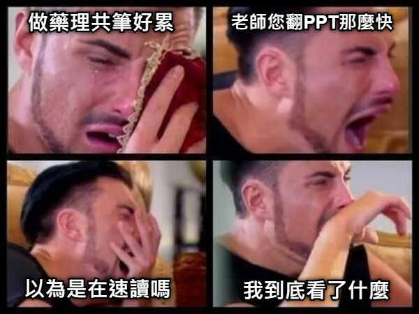 做藥理共筆好累 老師您翻PPT那麼快 以為是在速讀嗎 我到底看了什麼
