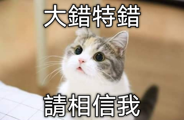 大錯特錯 請相信我