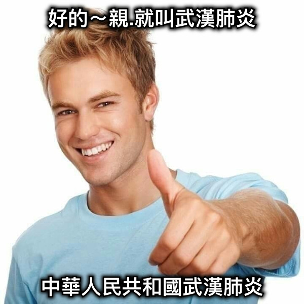 好的～親.就叫武漢肺炎 中華人民共和國武漢肺炎