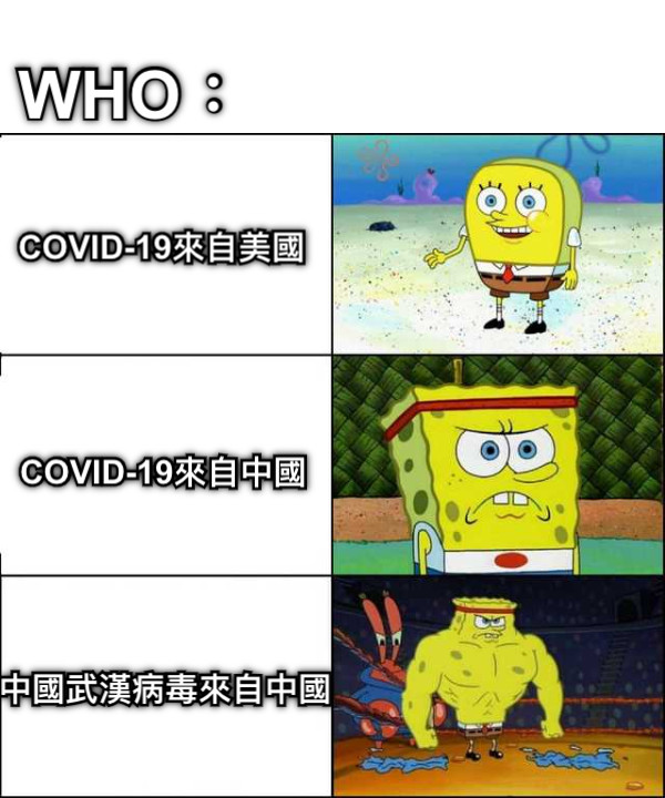 COVID-19來自美國 COVID-19來自中國 中國武漢病毒來自中國 WHO：