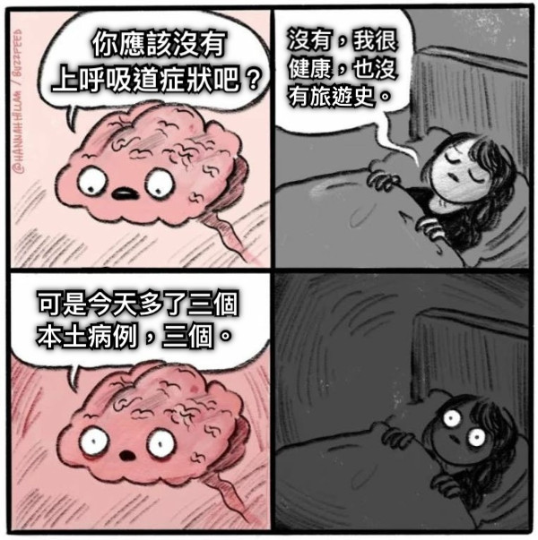 你應該沒有 上呼吸道症狀吧？ 沒有，我很健康，也沒有旅遊史。 可是今天多了三個本土病例，三個。