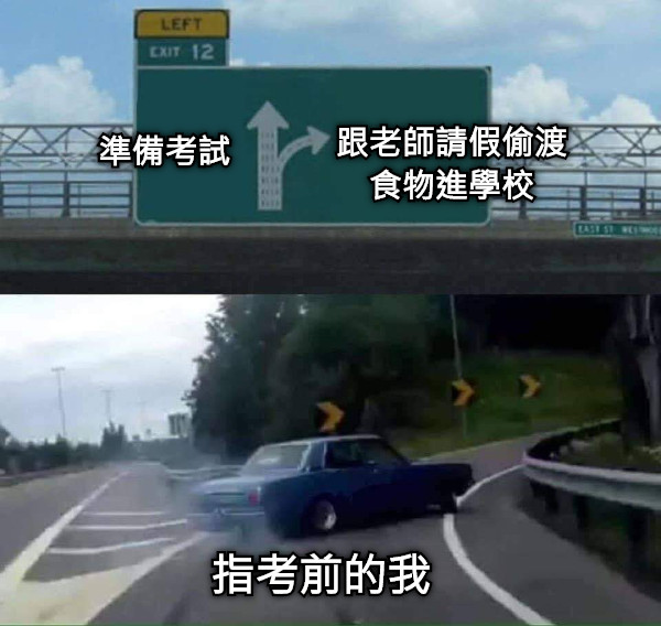 準備考試 跟老師請假偷渡食物進學校 指考前的我