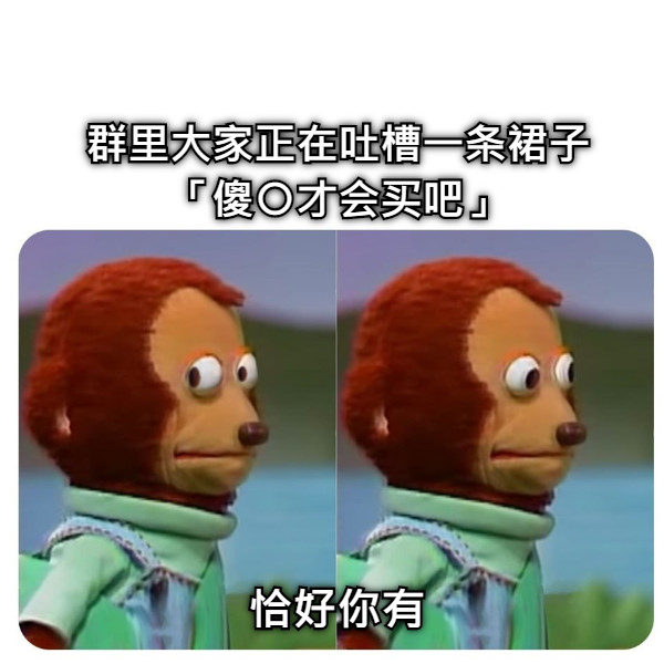 群里大家正在吐槽一条裙子 「傻〇才会买吧」 恰好你有