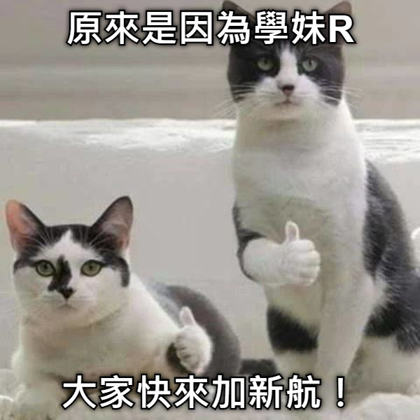 原來是因為學妹R 大家快來加新航！