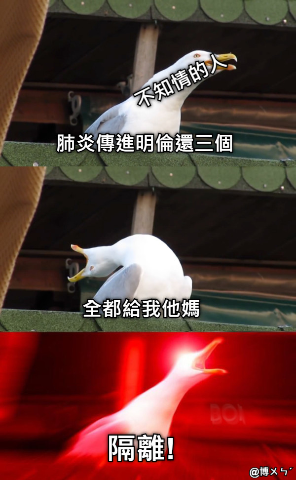 肺炎傳進明倫還三個 全都給我他媽 隔離! 不知情的人