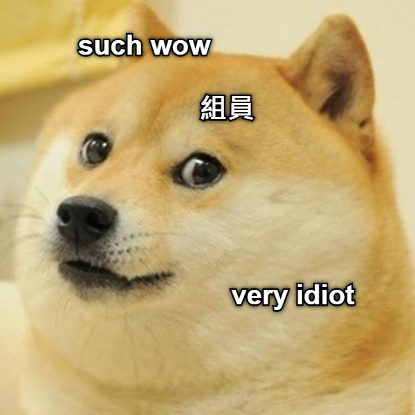 such wow very idiot 組員