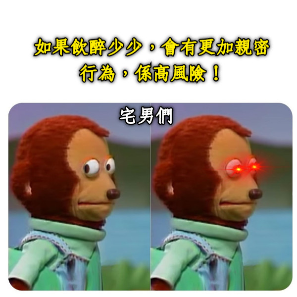 如果飲醉少少，會有更加親密行為，係高風險！ 宅男們