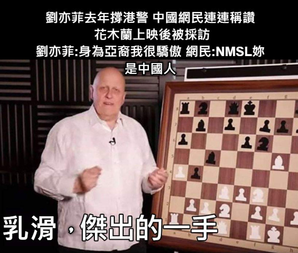 劉亦菲去年撐港警 中國網民連連稱讚  花木蘭上映後被採訪 劉亦菲:身為亞裔我很驕傲 網民:NMSL妳是中國人 乳滑，