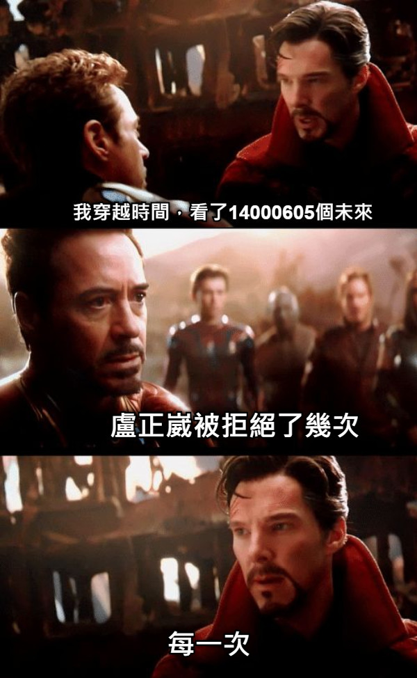 盧正崴被拒絕了幾次 每一次