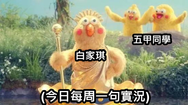 白家琪 五甲同學 (今日每周一句實況)