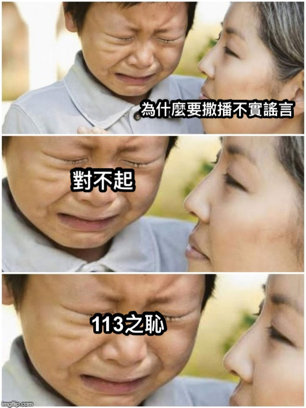 為什麼要撒播不實謠言 對不起 113之恥