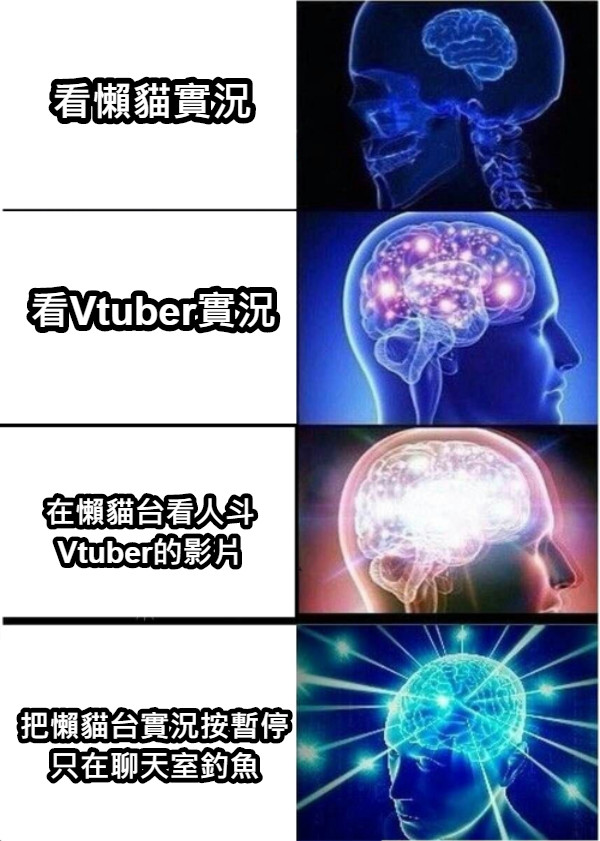 看懶貓實況 看Vtuber實況 在懶貓台看人斗 Vtuber的影片 把懶貓台實況按暫停 只在聊天室釣魚