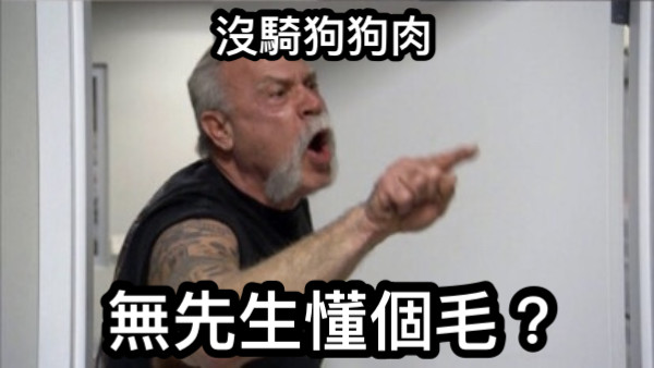 沒騎狗狗肉 無先生懂個毛？