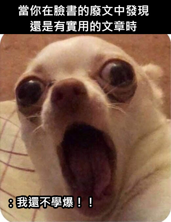 當你在臉書的廢文中發現 還是有實用的文章時 ：我還不學爆！！