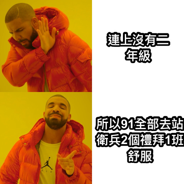 連上沒有二年級 所以91全部去站衛兵2個禮拜1班舒服