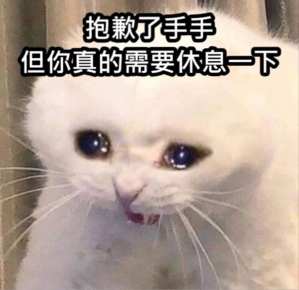 抱歉了手手 但你真的需要休息一下