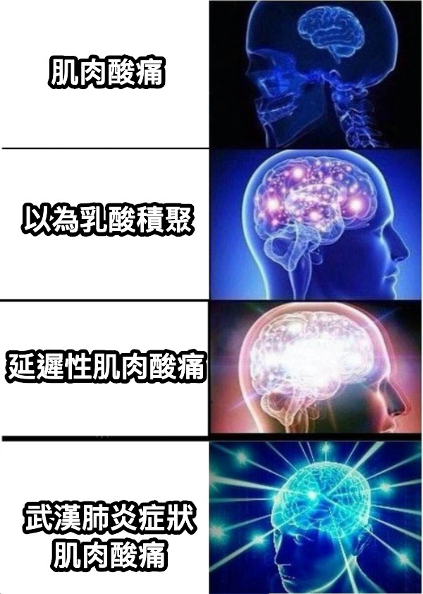 肌肉酸痛 以為乳酸積聚 延遲性肌肉酸痛 武漢肺炎症狀 肌肉酸痛